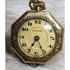 Vintage Enicar Pocket Watch - Swiss Made Timepiece- Gold Filled 25 mm